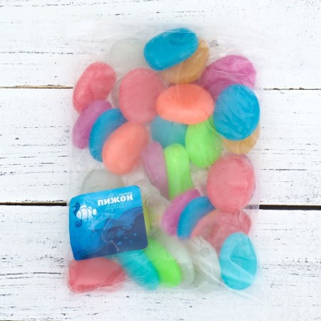 Decorative stones for the aquarium, luminous, 45 mm, 500 g, mix-2