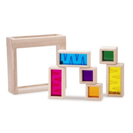 Game set of wooden rainbow blocks "Dawn", with a sound effect-1