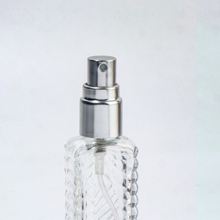 Perfume bottle "Transparent pattern", with a spray, 15 ml, silver color-9