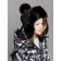 Children's knitted hat with fur, size 52, black color