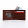 Male purse without a fastener, department for bills, for maps, color light brown
