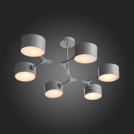 Ceiling EVOLUCE lamp. Sle183702-06. Gemento. 6x60 W, E14, 73x95.5x32 cm, gray color-4