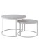 Tables Journal Loft DQ No. 1 Duae (set) D605 (475), H420 (320), toros beige marble, m/c white m