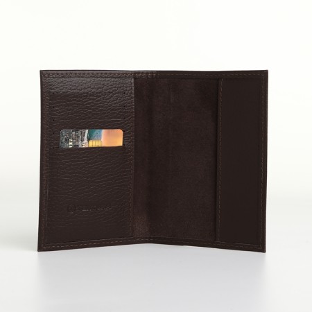 Cover for passport, Textura, brown color-4