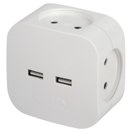 Razeler electric era SP-4-USB-W by 4 outlets + 2XUSB 2400MA, without ground 10A (white)