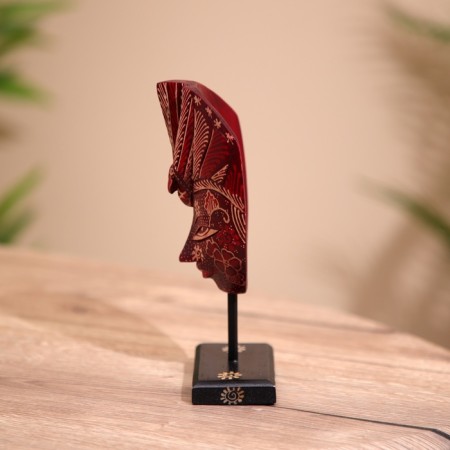 Souvenir "Mask" on a stand, batik, tree 20 cm-4