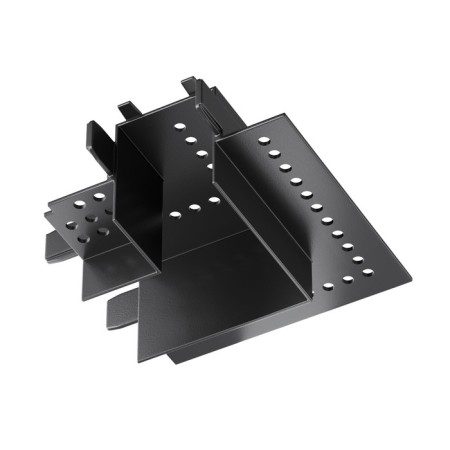Corner Connector for the built-in track system Technical TRA084CL-12B, 7.8x7.8x3.45 cm, black color is black