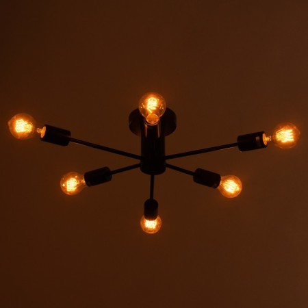 Ceiling chandelier "Orion" 6x60W E27 Color: Black-2