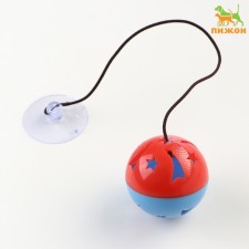 A ball for cats on a suction cup with a bell 