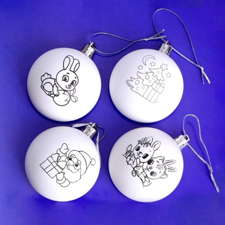Christmas balls for coloring for the New Year “Magic Gift”, 4 pcs, New Year's set for creativity-5