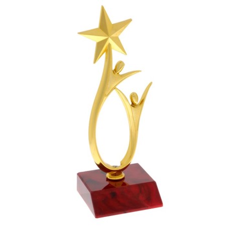 The award figure "Man with a star", gold, a plastic stand red, 18 x 6 x 6 cm.-1