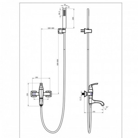 LEMARK Nubira LM6214ORB bathtub mixer, single -leaf, pour 194 mm, watering can, black-1
