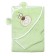 Set for bathing (towel-angle, mitten) with embroidery "Bear", size 100x110 cm, color green