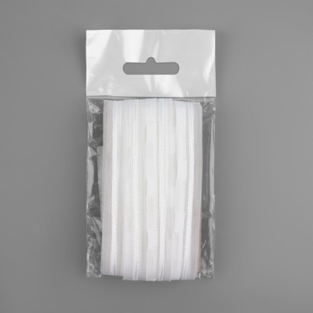 Curtain tape, organza, 3 cm, 6 ± 1 m, transparent/white color-5