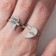 Set of rings 2 pieces "heart" halves, color silver, 17 size