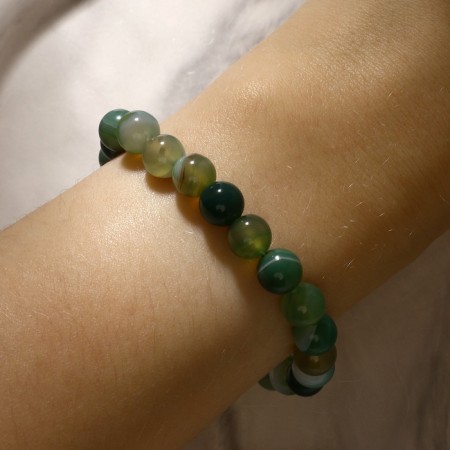Bracelet ball No. 8 “Agate Green”, D = 6 cm-2
