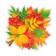 Decoration on the adhesive tape "Autumn bouquet" leaves, mountain ash, 26x26 cm