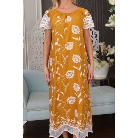 Female dress, size 46, mustard color-10
