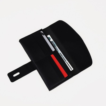 Women's wallet on fasteners, black color-4