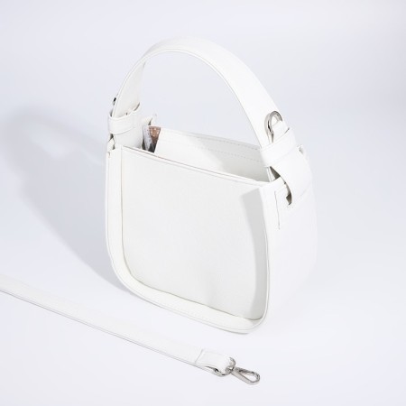 Women's bag on the zipper Textura, small size, white color-4