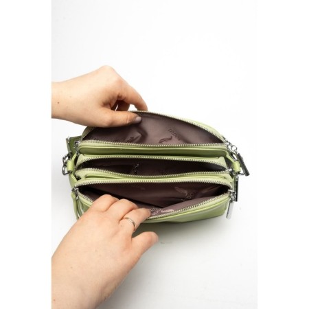Bag Cross-Body Women's, genuine leather, Ludor Green, 24x6x17 cm-4