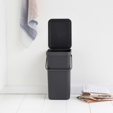 Garbage bucket Brabantia Sort & Go, built -in, gray color, 16 liters-6