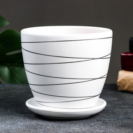 Flower pot "Magnolia" white, 1.4 liters-1