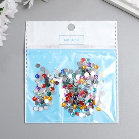 Set of decor for the creativity of rhinestones diameter 0.5 cm "Multi -colored" 12x12.5 cm weight - 5 g-3