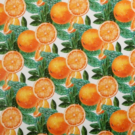 Glossy packaging paper “Bright tangerines”, 50 x 70 cm, New Year-2