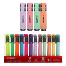 A set of markers of textbooks 12 colors, 5.0 mm, Devente (6 neon and 6 pastel colors), on the pallet in a plastic box