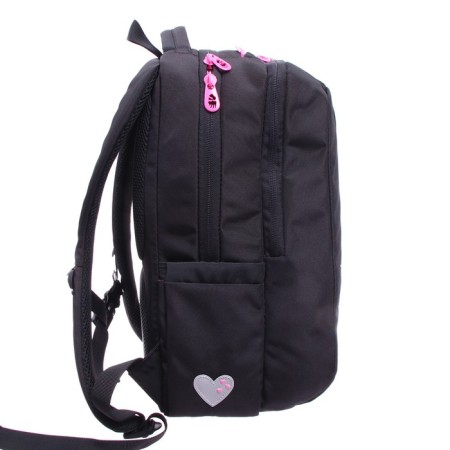 School backpack, 39 x 26 x 17 cm, Grizzly 366, ergonomic back, black RG-366-4_1-3