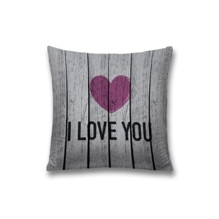 Pillowess decorative "Heart on a wooden background", on a zipper, size 45x45 cm