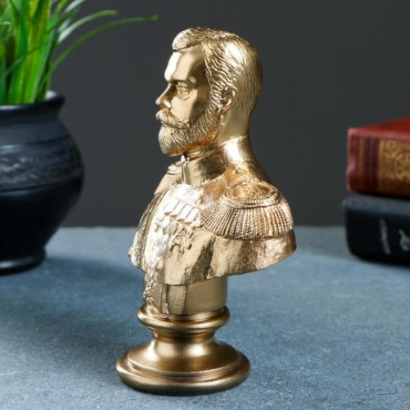 Bust Nicholas II bronze 6x14x6cm-2