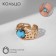 Ring "turquoise world" relief, color gold, dimensionless