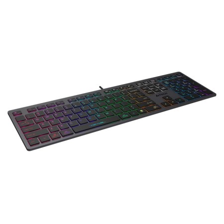 Keyboard A4Tech FSTYLER FX60 Gray USB Slim Led (FX60 Grey / Neon)-7