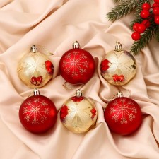 Set of balls plastic D-6 cm, 6 pcs 