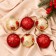 Set of balls plastic D-6 cm, 6 pcs "Beata Patterns" golden red