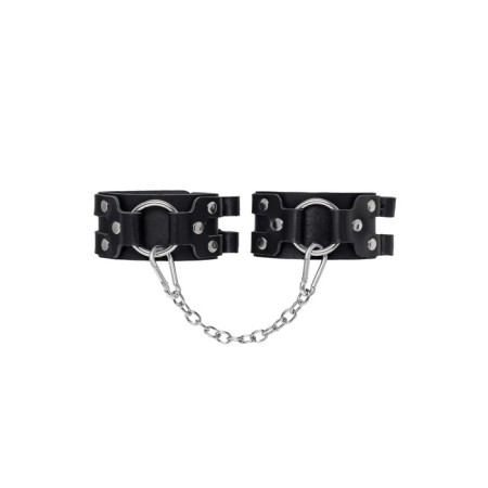 Shackles of Pecado BDSM, with two straps, genuine leather, black-1