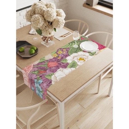 The path on the table "Flower picture", oxford, size 40x145 cm