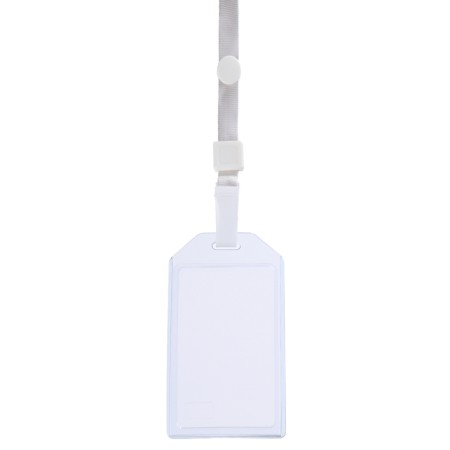 Badge vertical 54 x 85 mm, erichkrause transparent case, textile tape, mix color-1