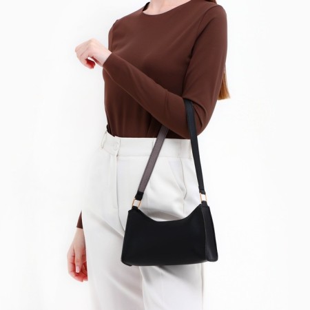Bag Women's Baget with a zipper, black color-10