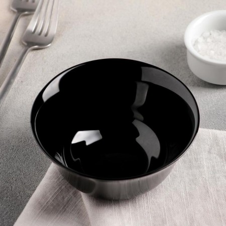 Salad glass -ceramic Carine noir uni, 300 ml, d = 12 cm, black color