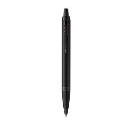 Ballpoint pen Parker Im Achromatic Black BT, stainless steel case, black matte, blue ink-1