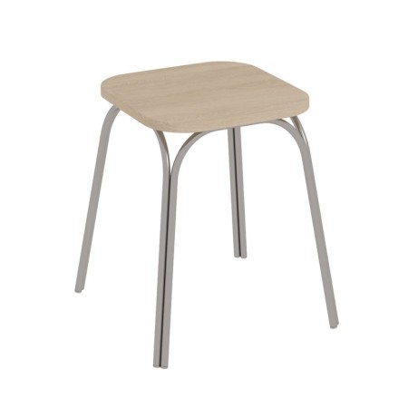 Taburet "TB17", 360 × 360 × 430 mm, chipboard, chrome color / oak sonoma