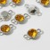 Connector "Circle" 2.4 × 1.5 × 0.7 cm, (set 10 pcs.), Yellow color in silver