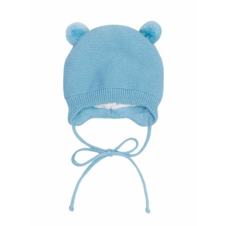 A cap on ties with pompons Children's Amarobaby Pure Love Pompony, with a lining, size 44-46 cm, blue color-6