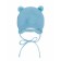 A cap on ties with pompons Children's Amarobaby Pure Love Pompony, with a lining, size 44-46 cm, blue color