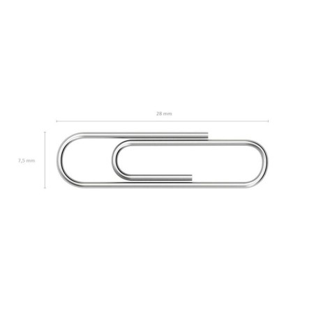 Office paper clips 28 mm, 100 pcs, Erichkrause, without coating-2