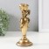 Polystone candlestick for 1 candle "Bant" gold 8.3x8.3x20.8 cm