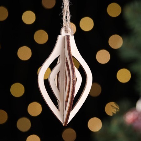 Wooden toy on the Christmas tree "Figure", type 5, voluminous, 5x8.6x5 cm